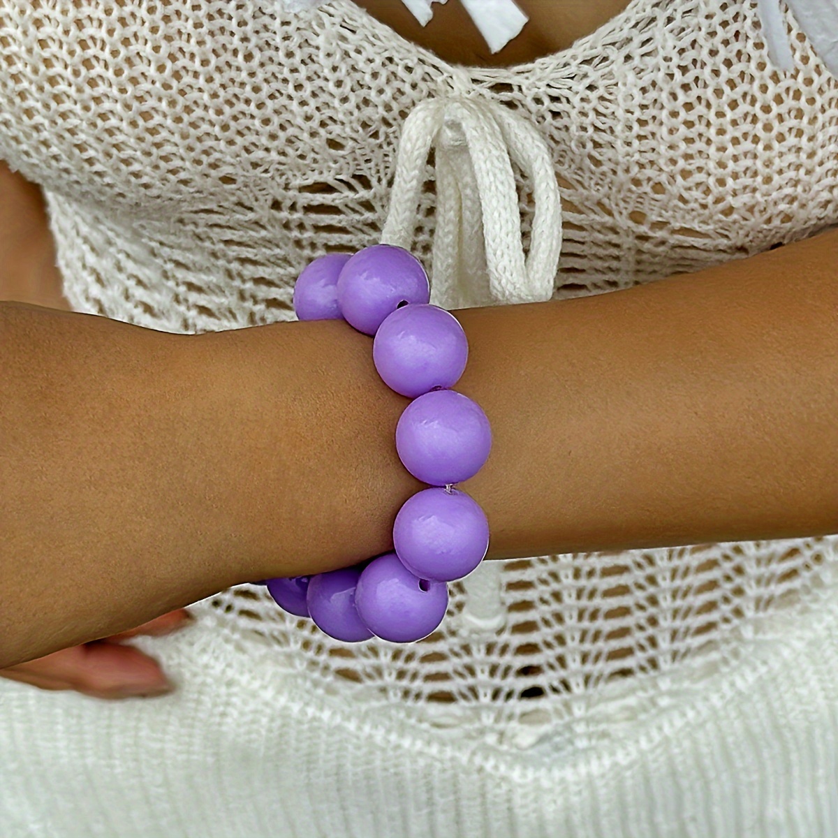 Boho Resin Beaded Bracelet for Everyday Wear & Parties
